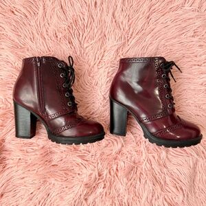 Maroon/Burgundy Heeled Boots